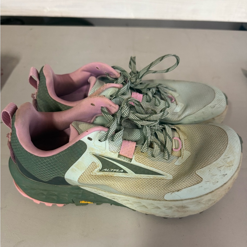 Altra Timp 5 Trail Running Shoes - Olive and Pink
